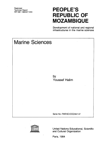 Marine sciences: People`s Republic of Mozambique