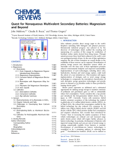 Quest for Nonaqueous Multivalent Secondary Batteries: Magnesium