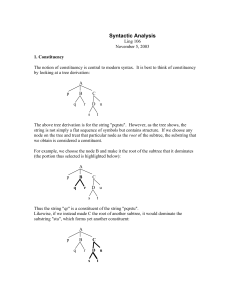 Syntactic Analysis