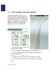 2.1 The Complex Number System