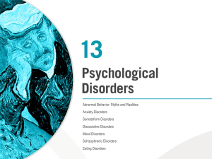 Abnormal Behavior: Myths and Realities Anxiety Disorders