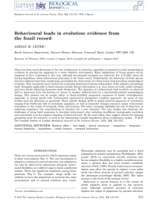Behavioural leads in evolution: evidence from the