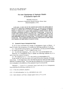 Om soune Quasigroups of Algebraic Models of Symmetric Spaces 111