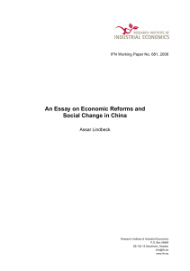 An Essay on Economic Reforms and Social Change in