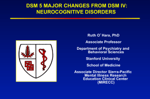dsm 5 major changes from dsm iv - Stanford Geriatric Education