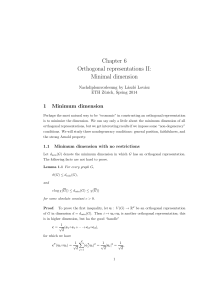 Chapter 6 Orthogonal representations II: Minimal dimension - D-MATH