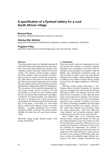 A specification of a flywheel battery for a rural South African village