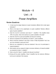 Module – 6 Unit – 6 Power Amplifiers