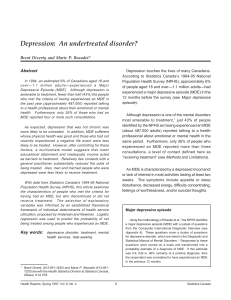 Depression: An undertreated disorder?