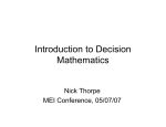 Introduction to Decision Mathematics
