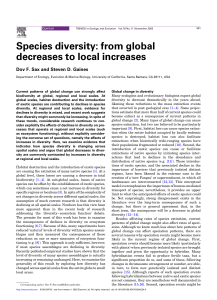 Species diversity: from global decreases to local