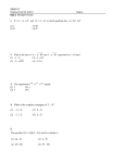 Algebra 2 Practice Test for Unit 3 Name: Part I: Multiple Choice 49