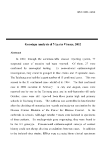 Genotype Analysis of Measles Viruses, 2002