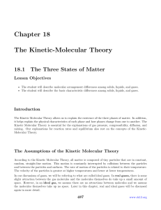 Chapter 18 The Kinetic-Molecular Theory