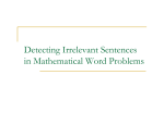 Detecting Irrelevant Sentences in Mathematical Word Problems
