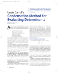 Condensation Method for Evaluating Determinants