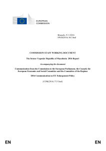 The former Yugoslav Republic of Macedonia Report 2016