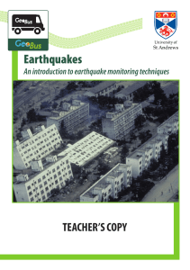 Earthquakes - GeoBus - University of St Andrews