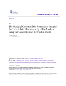 The Medieval Canon and the Renaissance Image of the Turk: A