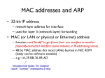 MAC addresses and ARP