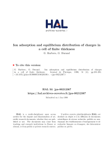 Ion adsorption and equilibrium distribution of charges in a cell