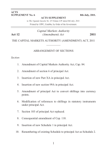 Capital Markets Authority Amendment Act 2011