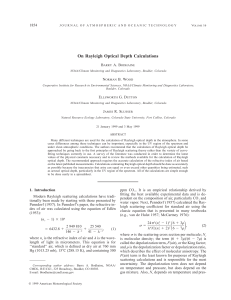 On Rayleigh Optical Depth Calculations