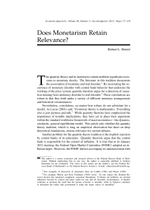 Does Monetarism Retain Relevance?