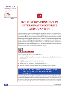 13 role of government in determination of price and quantity