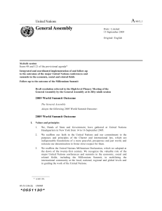 2005 World Summit Outcome Document