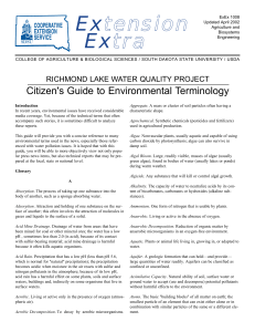 Richmond Lake Water Quality Project: Citizen`s Guide to