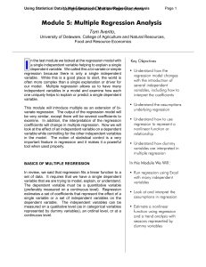 Module 5: Multiple Regression Analysis