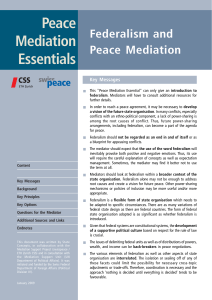 Federalism and Peace Mediation