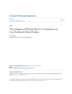 Two Dogmas of Moral Theory? Comments on Lisa Tessman`s Moral