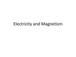 Electricity and Magnetism