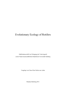 Evolutionary ecology of rotifers - with emphasis on life