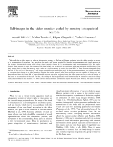 Self-images in the video monitor coded by monkey intraparietal