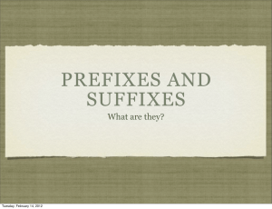 PREFIXES AND SUFFIXES
