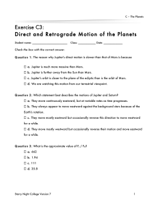 Direct and Retrograde Motion of the Planets