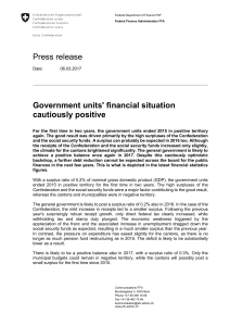 Government units` financial situation cautiously positive