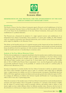 Introduction Analysis of the East African Monetary Union