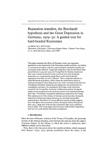 Reparation transfers, the Borchardt hypothesis and the Great