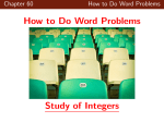 How to Do Word Problems Study of Integers
