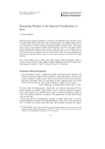 Pioneering Women in the Spectral Classification of Stars