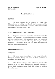 What is Family Life Education (FLE)