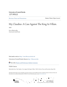 My, Claudius: A Case Against The King As Villain.