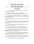 Bio 30 Complete Outcome Checklist