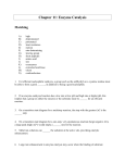 Chapter 11: Enzyme Catalysis