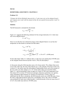 Estimate the Kelvin-Helmholtz timescale for a 5 solar mass star on