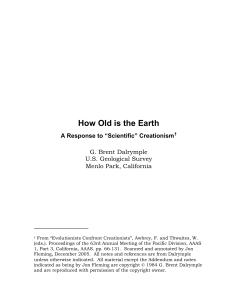 How Old is the Earth - The Fleming Consulting Group